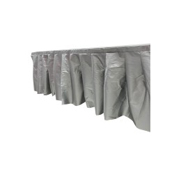 Designed one-piece table skirt table cover. Customized fabric-surfaced Velcro table cover, silver, blackout, 119cm x 40 cm TBC067 Designed one-piece table skirt table cover. Customized fabric-surfaced Velcro table cover, silver, blackout, 119cm x 40 cm TBC067
